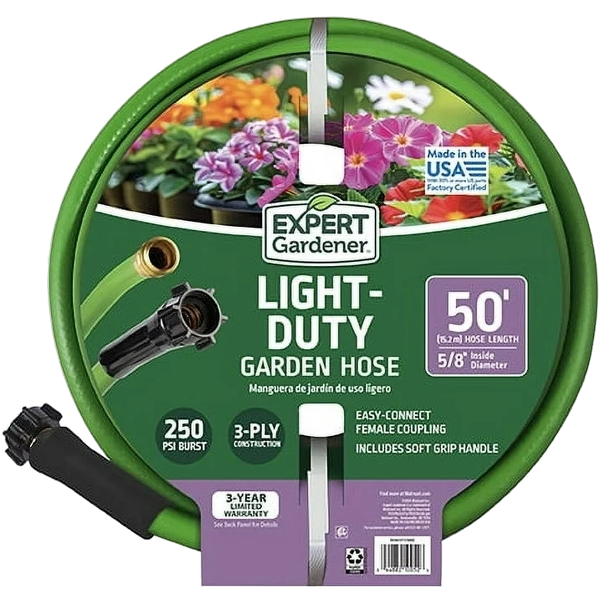Expert Gardener Light Duty Vinyl Garden Hose 5/8″ x 50′