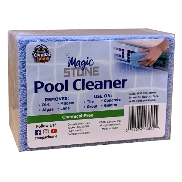 Compac Home Magic Stone Pool Cleaner for Easily Removing Dirt, Algae, Lime, and More – Chemical-Free Recycled Glass Stone