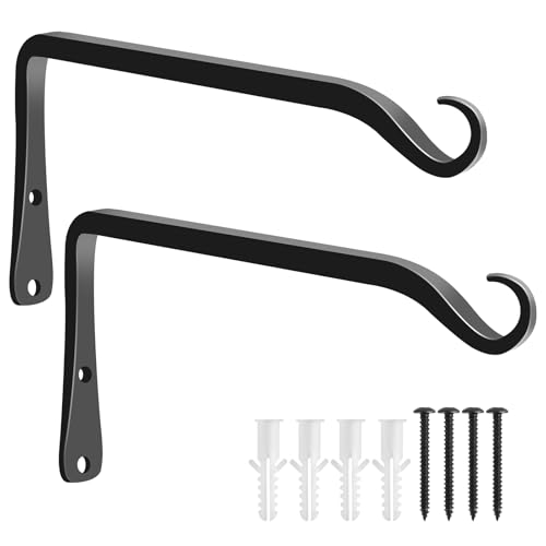 FEED GARDEN Plant Hangers Outdoor 2 Pack, Decorative Hanging Plant Bracket for Hanging Bird Feeders, Wind Chimes, Flower Baskets