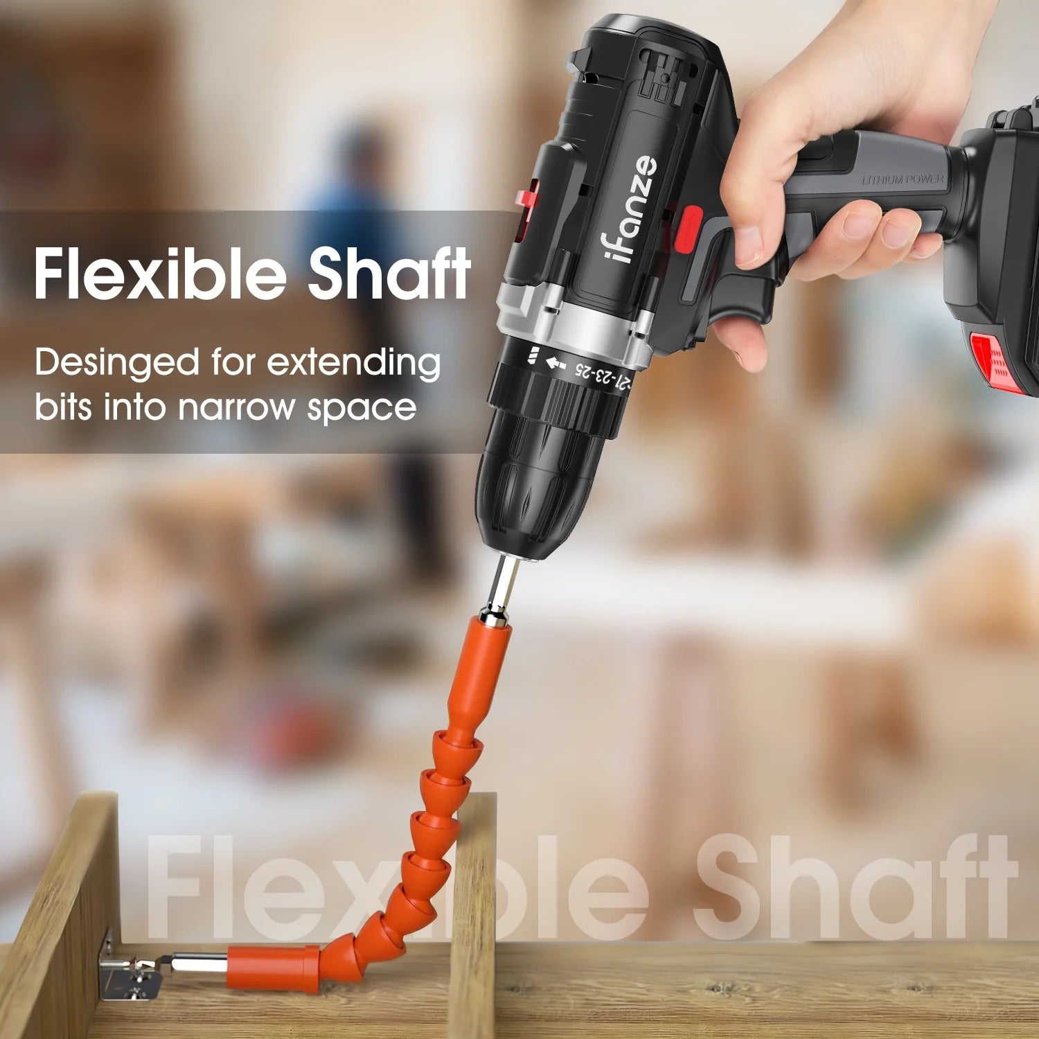 21V Cordless Drill Driver Set 3/8 Inch Electric Drill Driver with 2 Battery Rapid Charger, 2 Variable Speeds, Built-in LED, Electric Drills for Drilling and Tightening/Loosening Screws