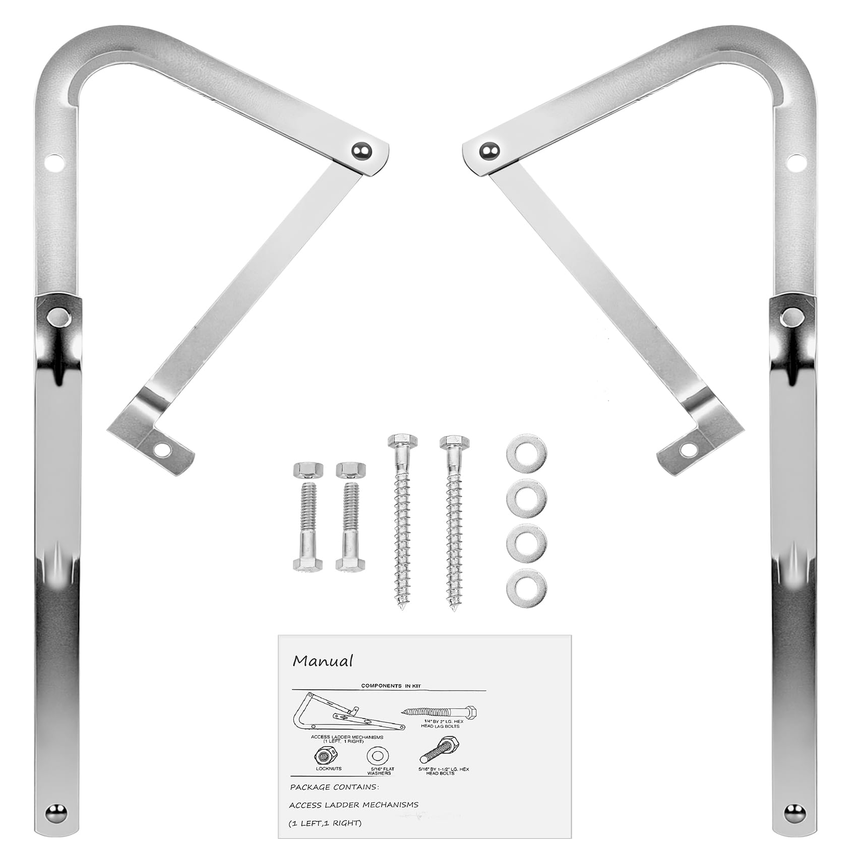 Heavy Duty 55-1 Attic Ladder Spreader Hinge Arms Compatible with Werner Models Mk 1 Thru Mk 3, A2208 A2210 A2508 A2510 W2208 W2210 W2508 W2510 WH2208, MFG 2006 and Older