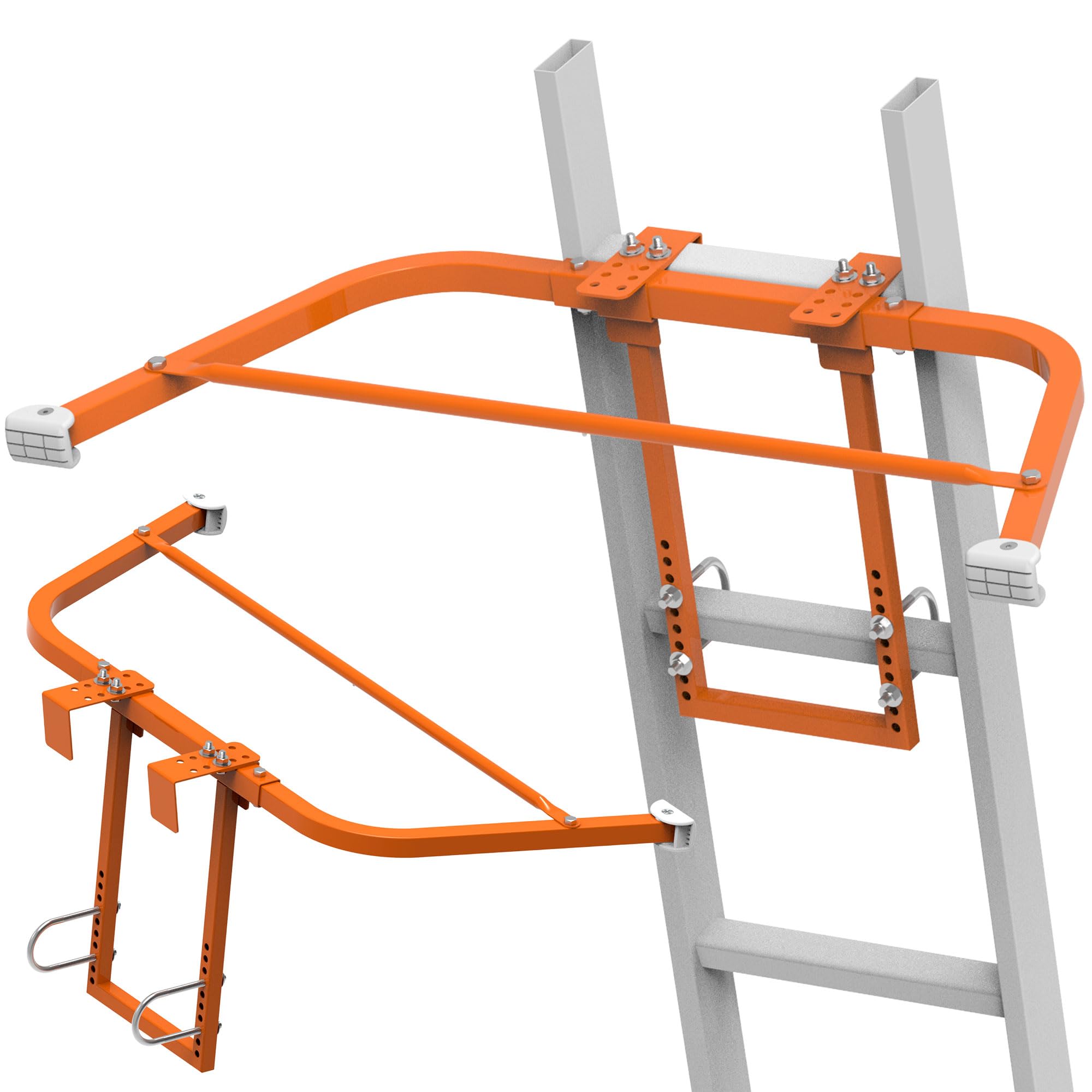 Ladder Stabilizer for Roof Gutter Guard ＆Wall,Extended Ladder Crane Stabilizer Accessory,Steel Ladder Stand-Off Wing Span/Wall Ladder Standoff with Non-Slip Rubber Bottom pad. (Orange-Steel)