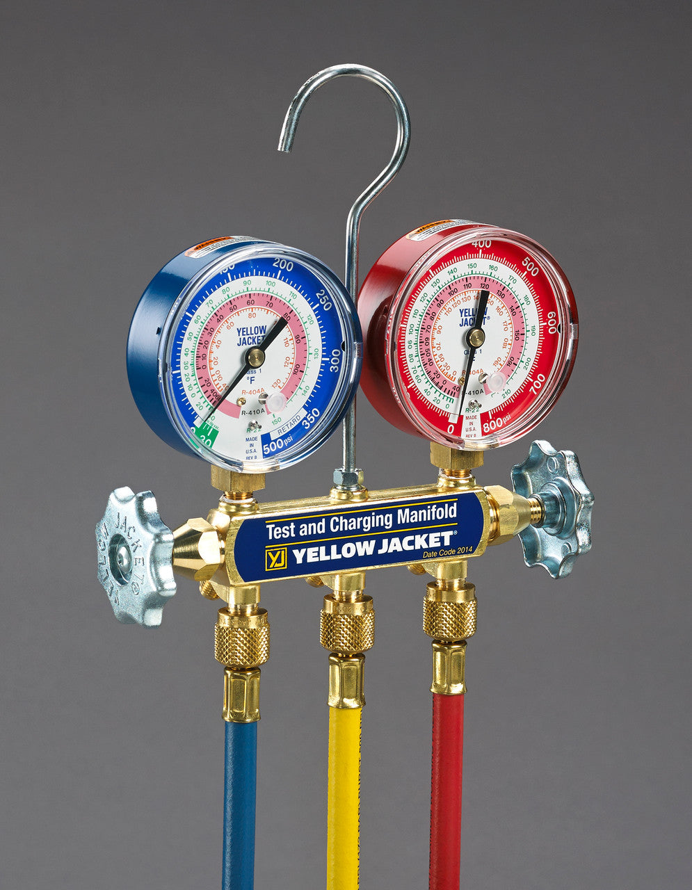 Yellow Jacket 42004 Series 41 Manifold Gauge Set - R22/R404A/R410A, 60" Hoses